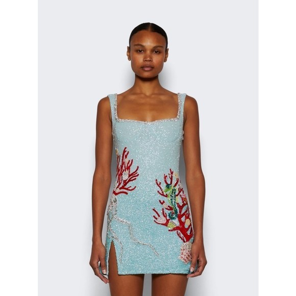 Clio Peppiatt Into The Ocean Dress Aqua - NWT - Picture 3 of 5